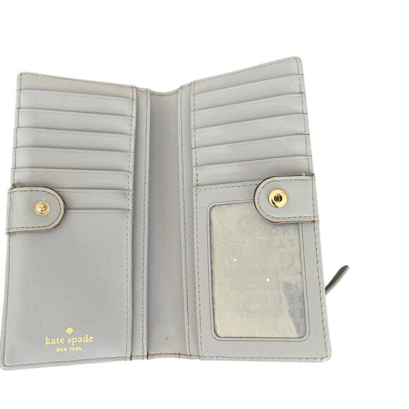 Kate Spade Credit Card Wallet ID Holder Leather Powder Blue Designer Classic - Picture 3 of 7